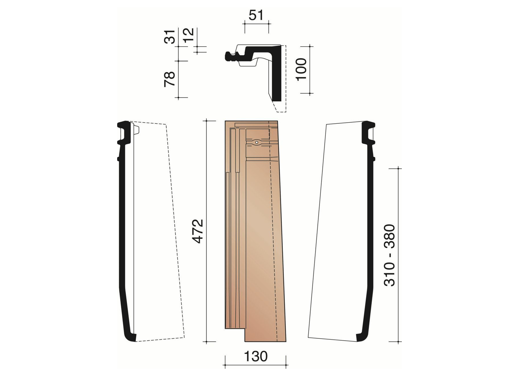 ACTUA LANTENNE ANTHRACITE MAT