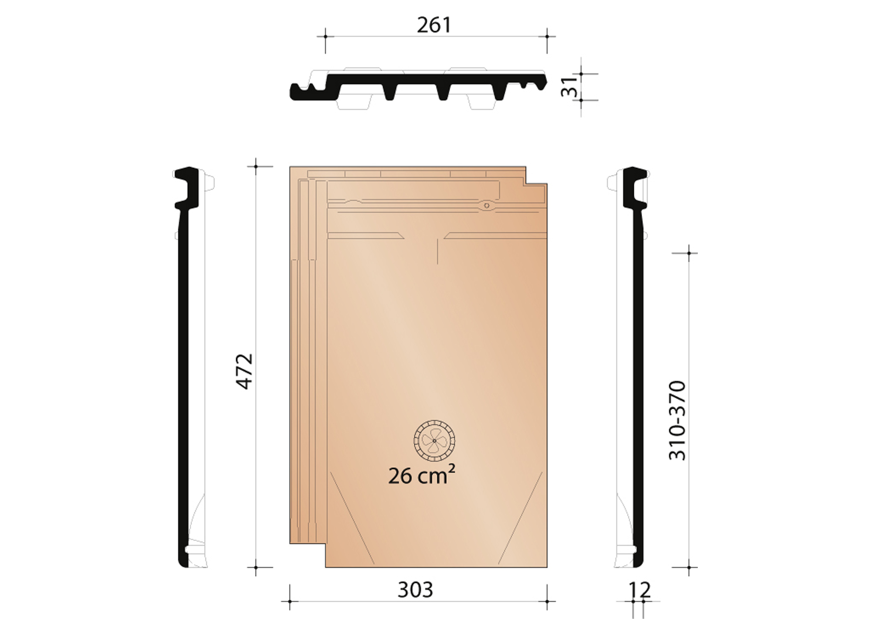ACTUA LANTENNE ANTHRACITE MAT