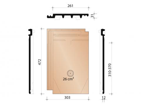 ACTUA LANTENNE TUILE CHATIERE AVEC GRILLE SYNTHETIQUE ANTHRACITE MAT