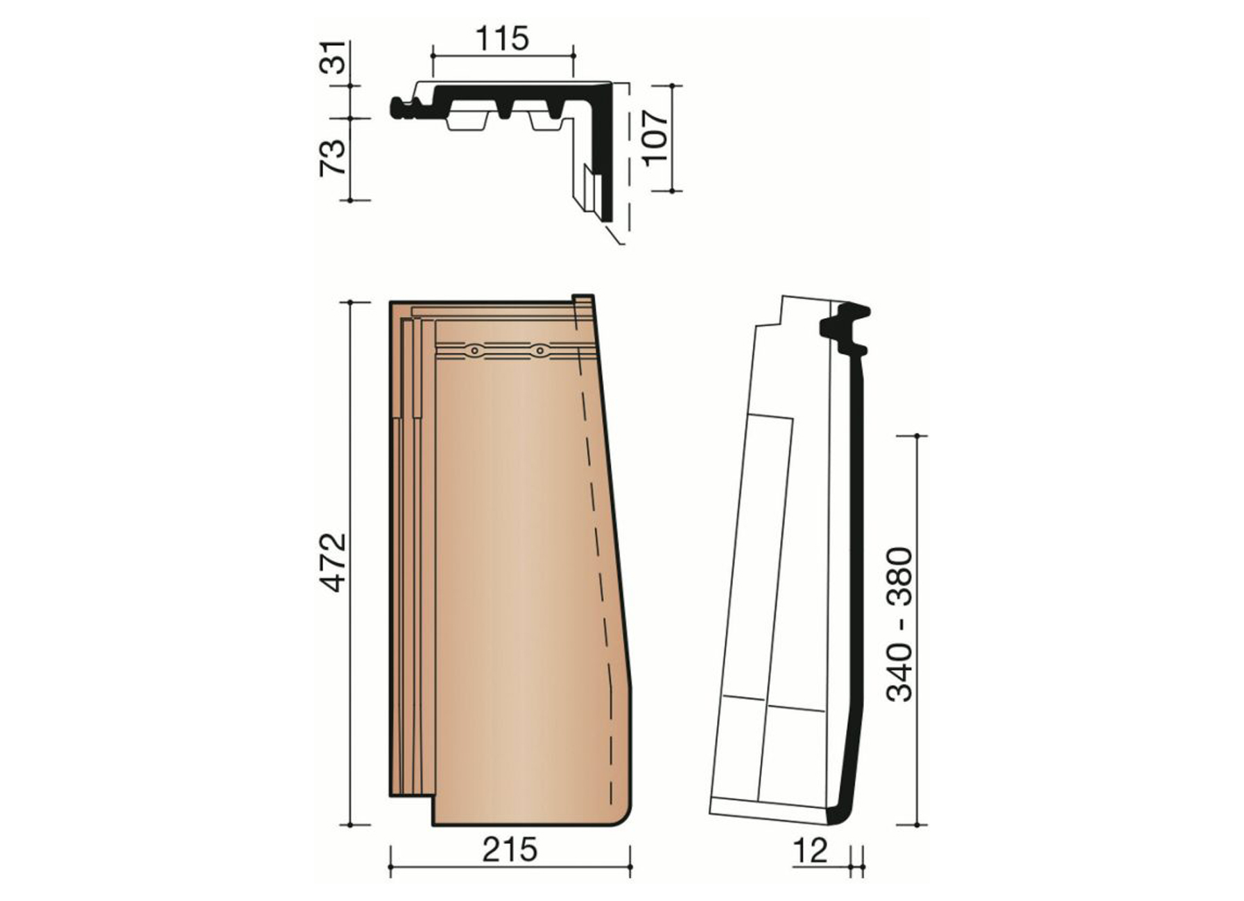 ACTUA LANTENNE HALF HOEKSTUK GEVELBEKLEDING BRUIN