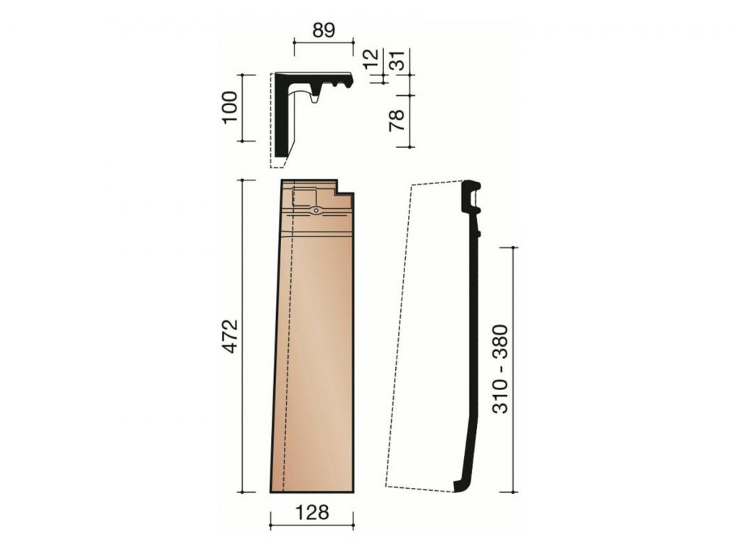 ACTUA LANTENNE HALVE LINKERGEVELPAN TITAANGRIJS