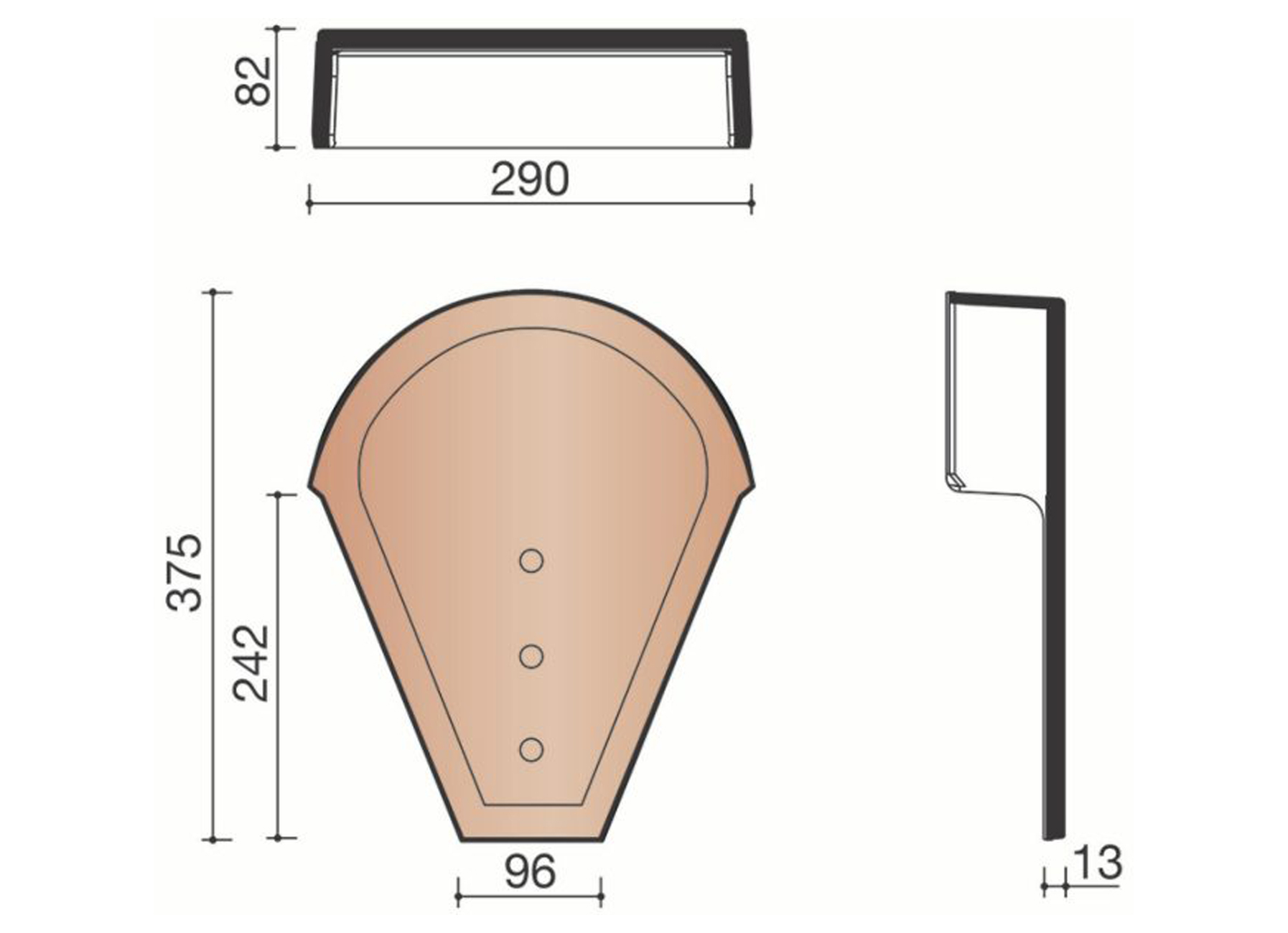 ECUSSON POUR FAITIERE DEMI-RONDE 1040 ANTHRACITE