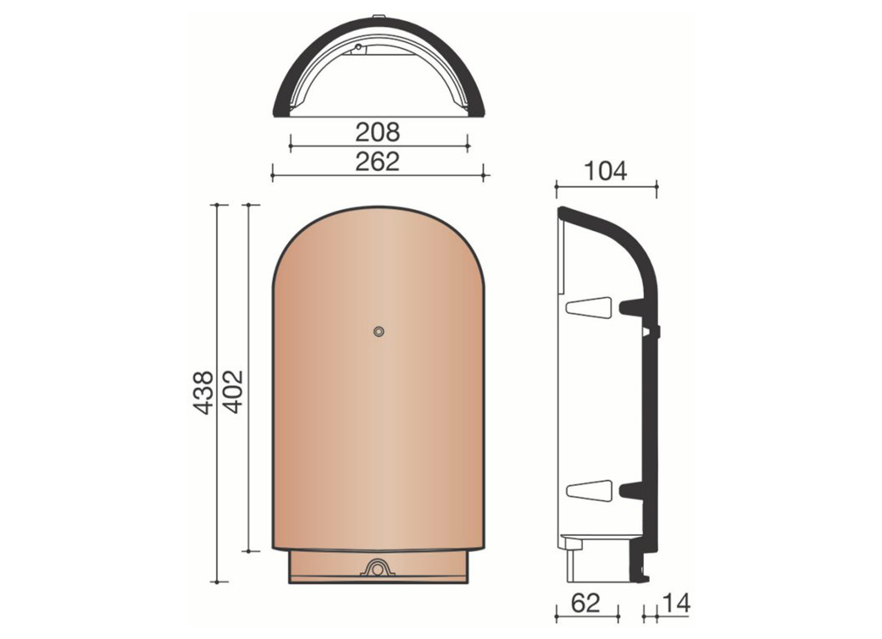 ABOUT D'ARETIER DEMI-ROND 1060 ANTHRACITE