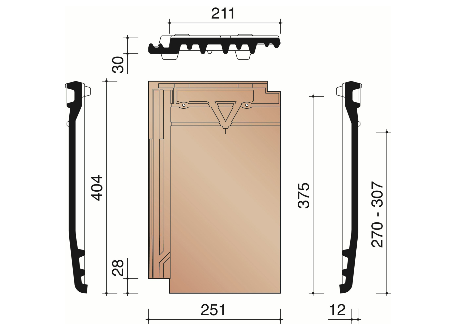 DATURA PAN MAT ZWART GEGLAZUURD