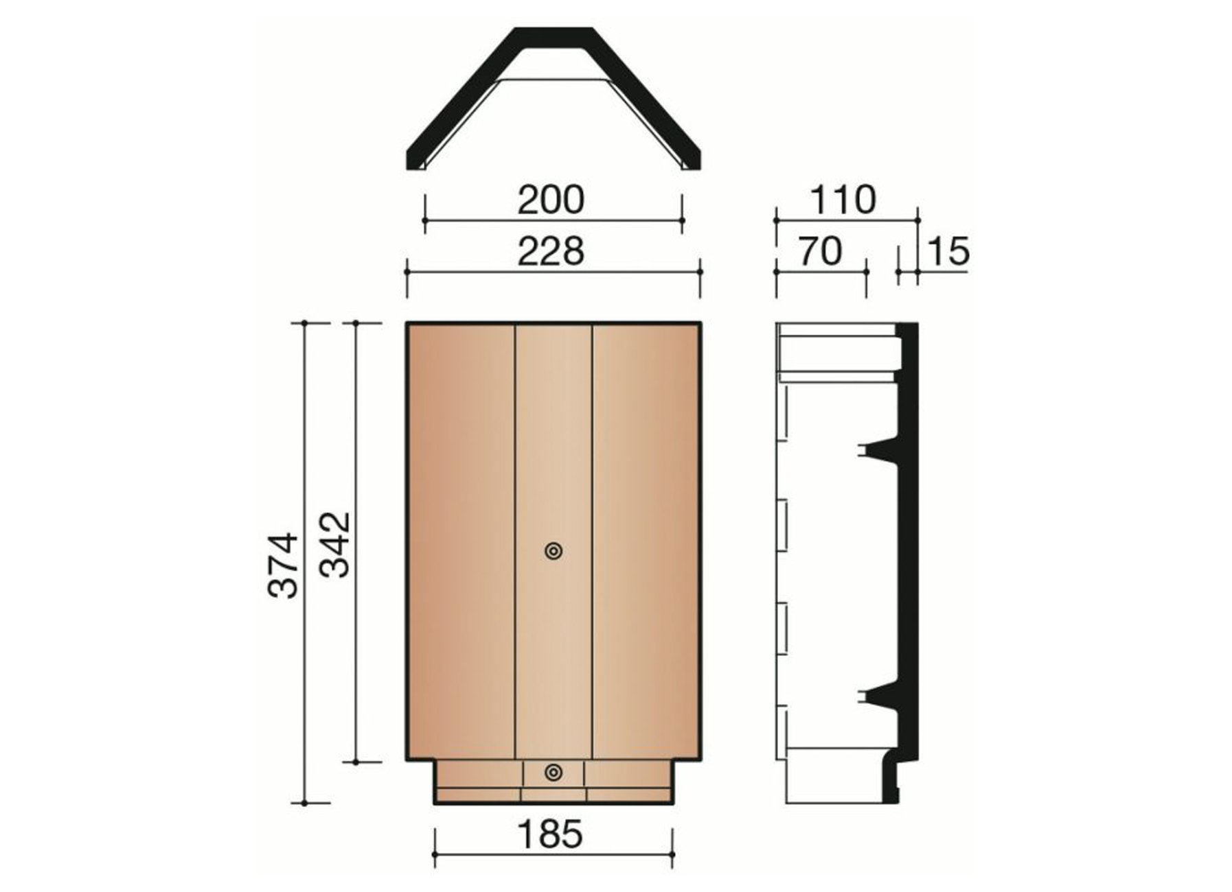 FAITIERE ANGULAIRE/ARETIER 2800 ANTHRACITE MAT