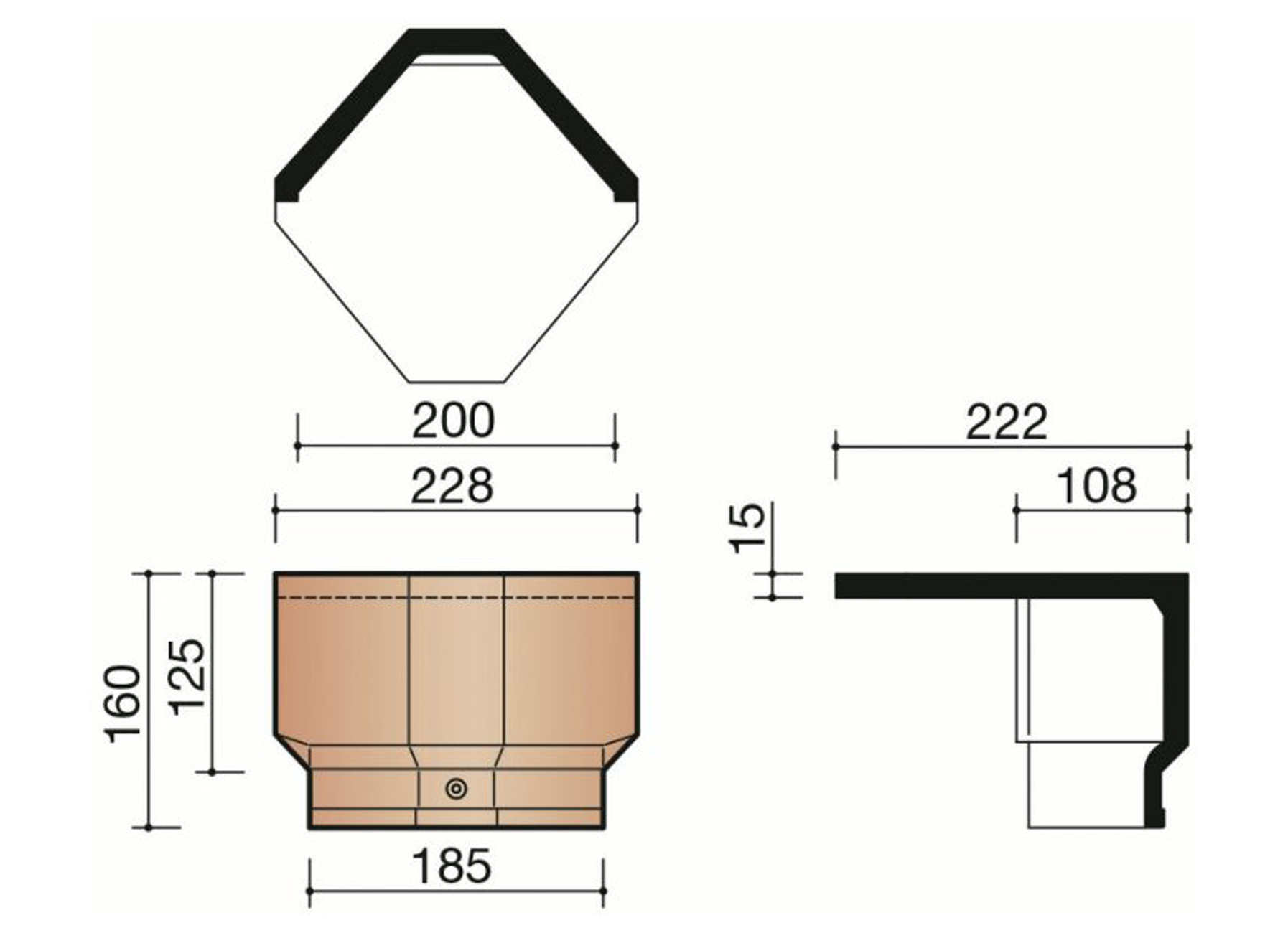 FAITIERE ANGULAIRE DEBUT 2810 ANTHRACITE MAT