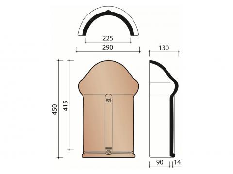 ABOUT D'ARETIER DEMI-ROND 1260 BLEU FUME