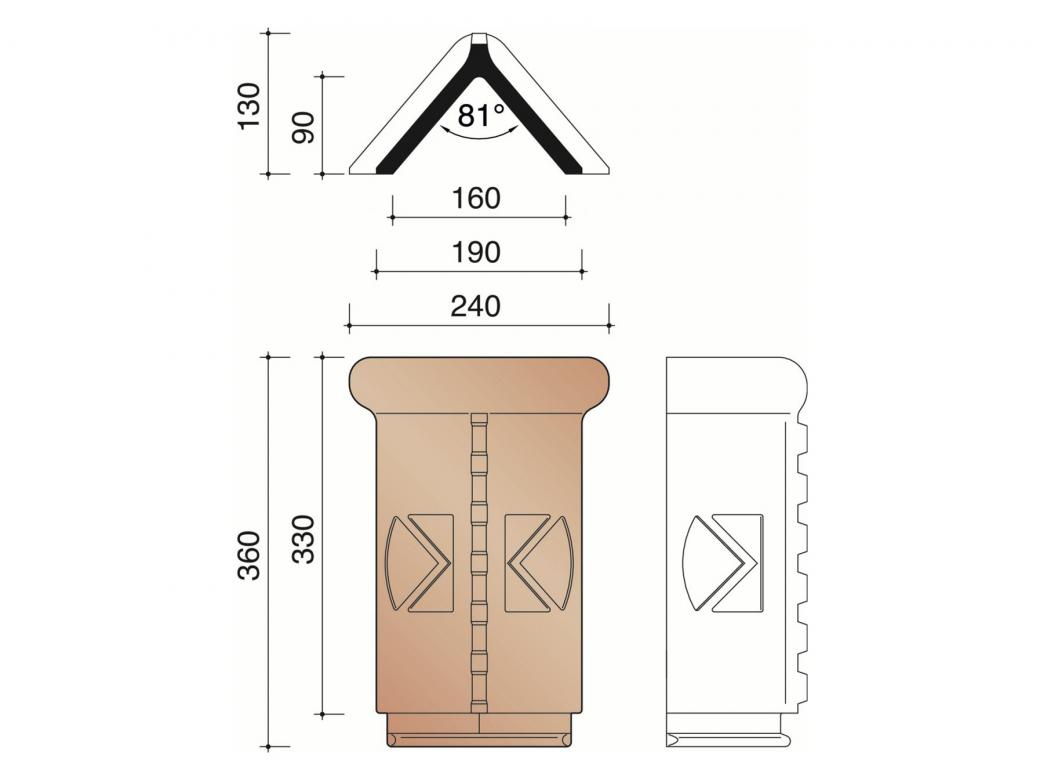 KORAMIC FAITIERE EGLISE AVEC CRETE ET ECUSSON MODELE 0700 (3/M CRT)