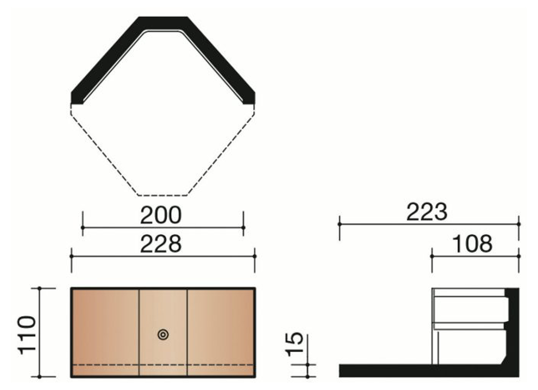 FAITIERE ANGULAIRE FIN 2820 ACTUA LT ANTHRACITE MAT