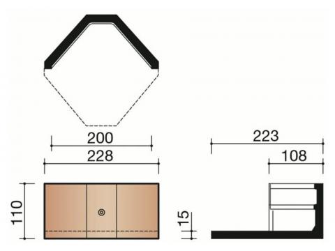FAITIERE ANGULAIRE FIN 2820 ACTUA LT ANTHRACITE MAT