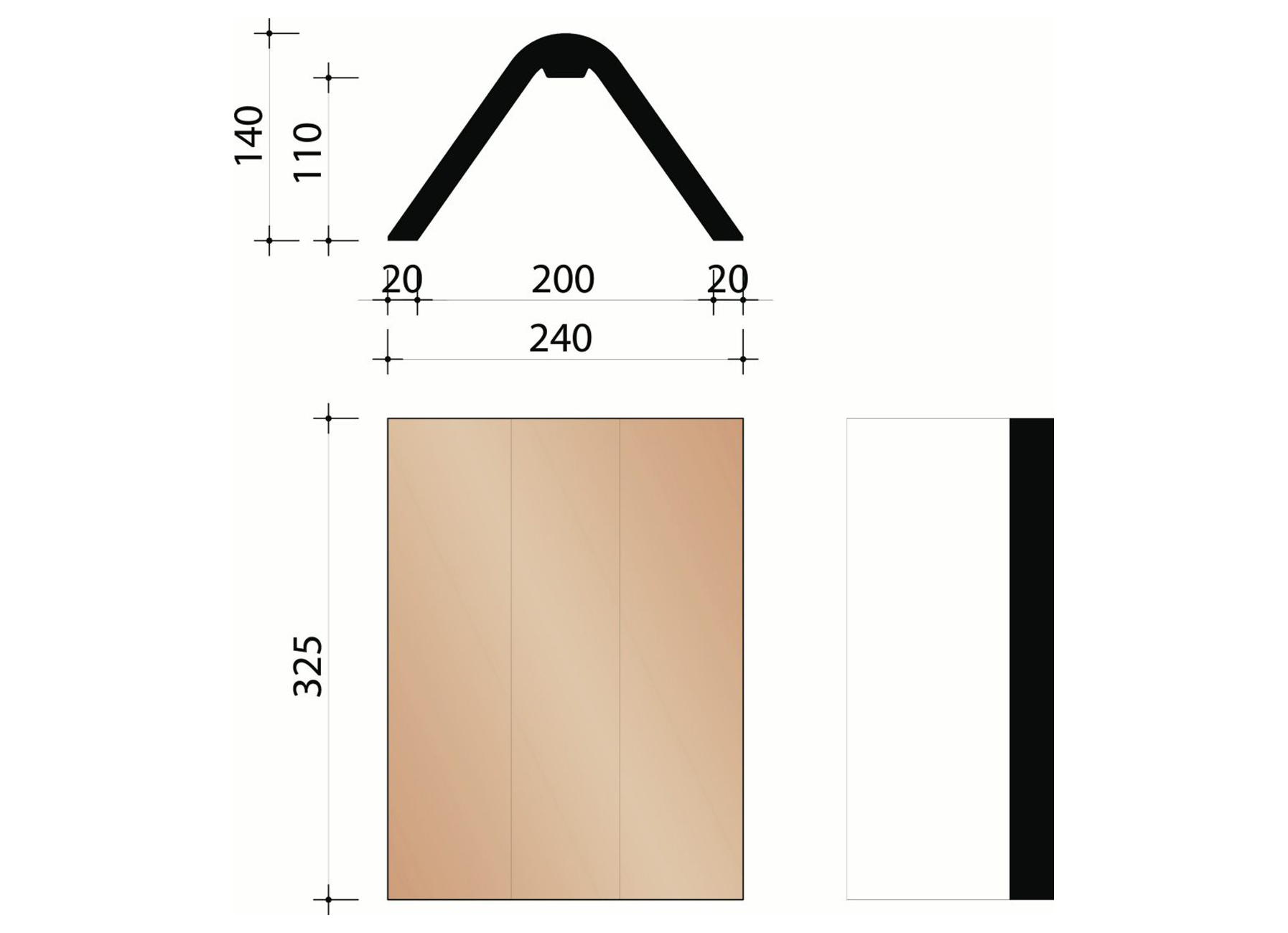 KORAMIC TUILE PLATE RUSTICA FAITIERE ANGULAIRE OMBRA