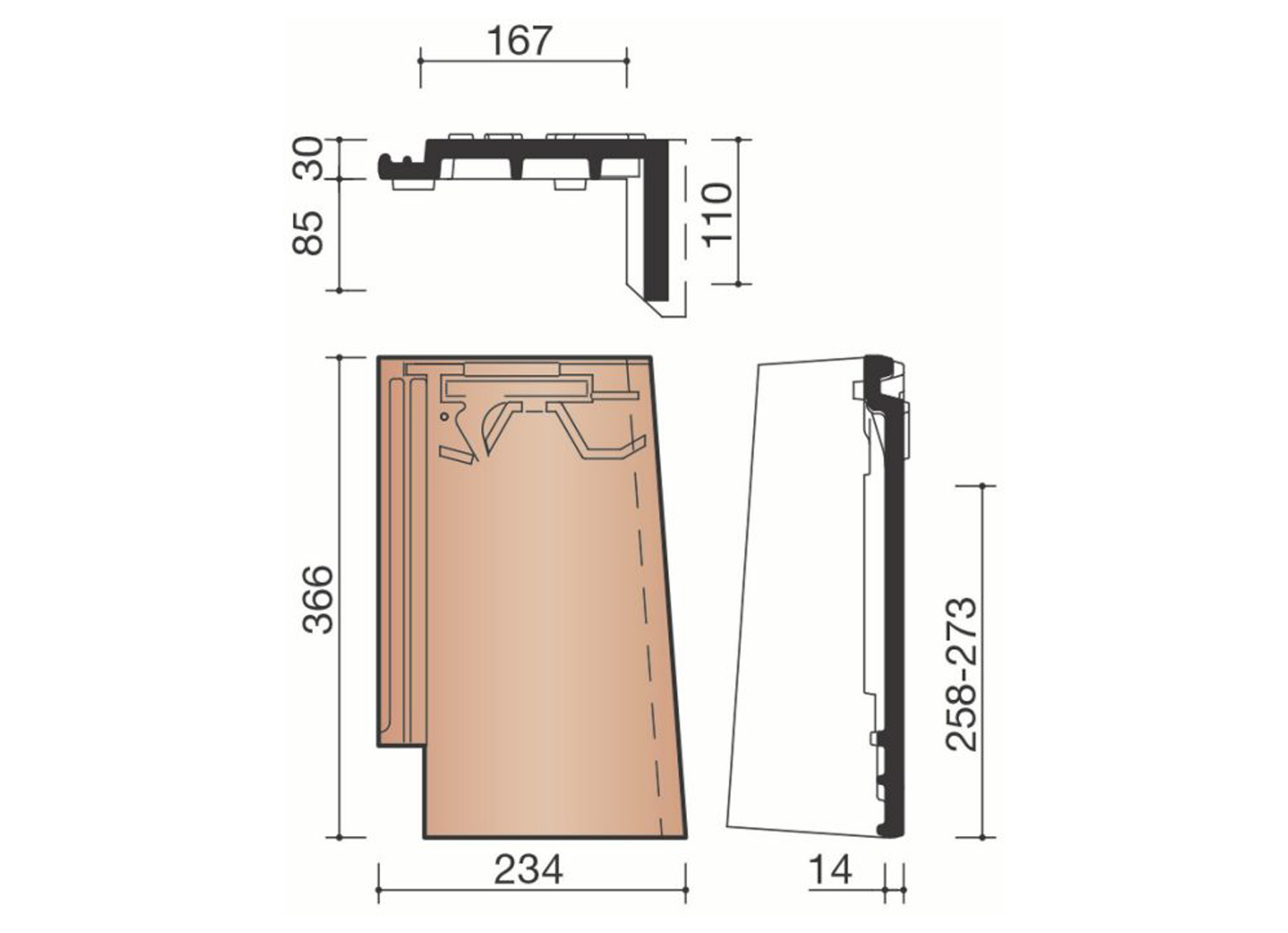 VAUBAN RECHTER GEVELPAN GEWOLKT