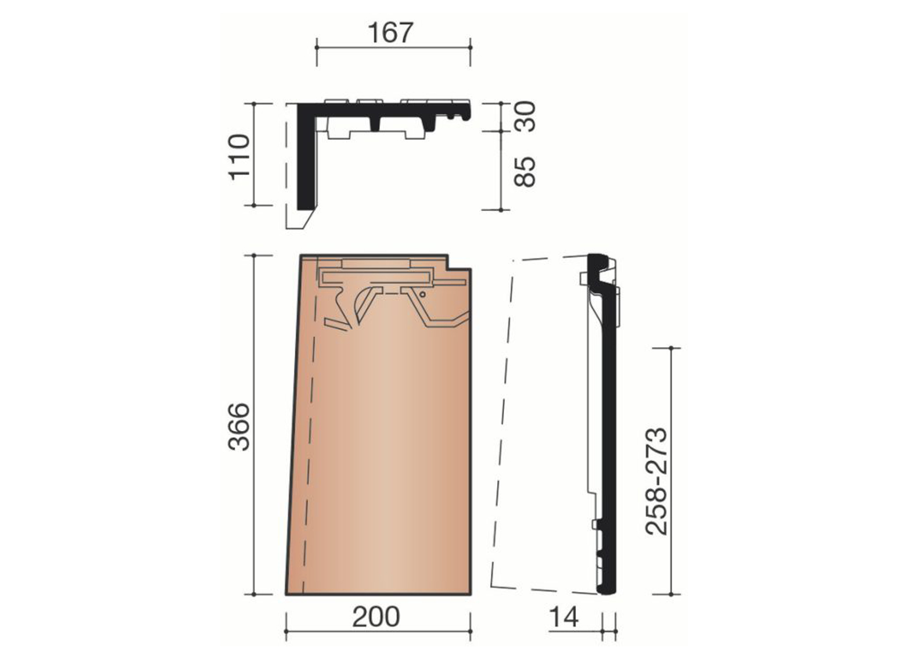 VAUBAN LINKER GEVELPAN GEWOLKT