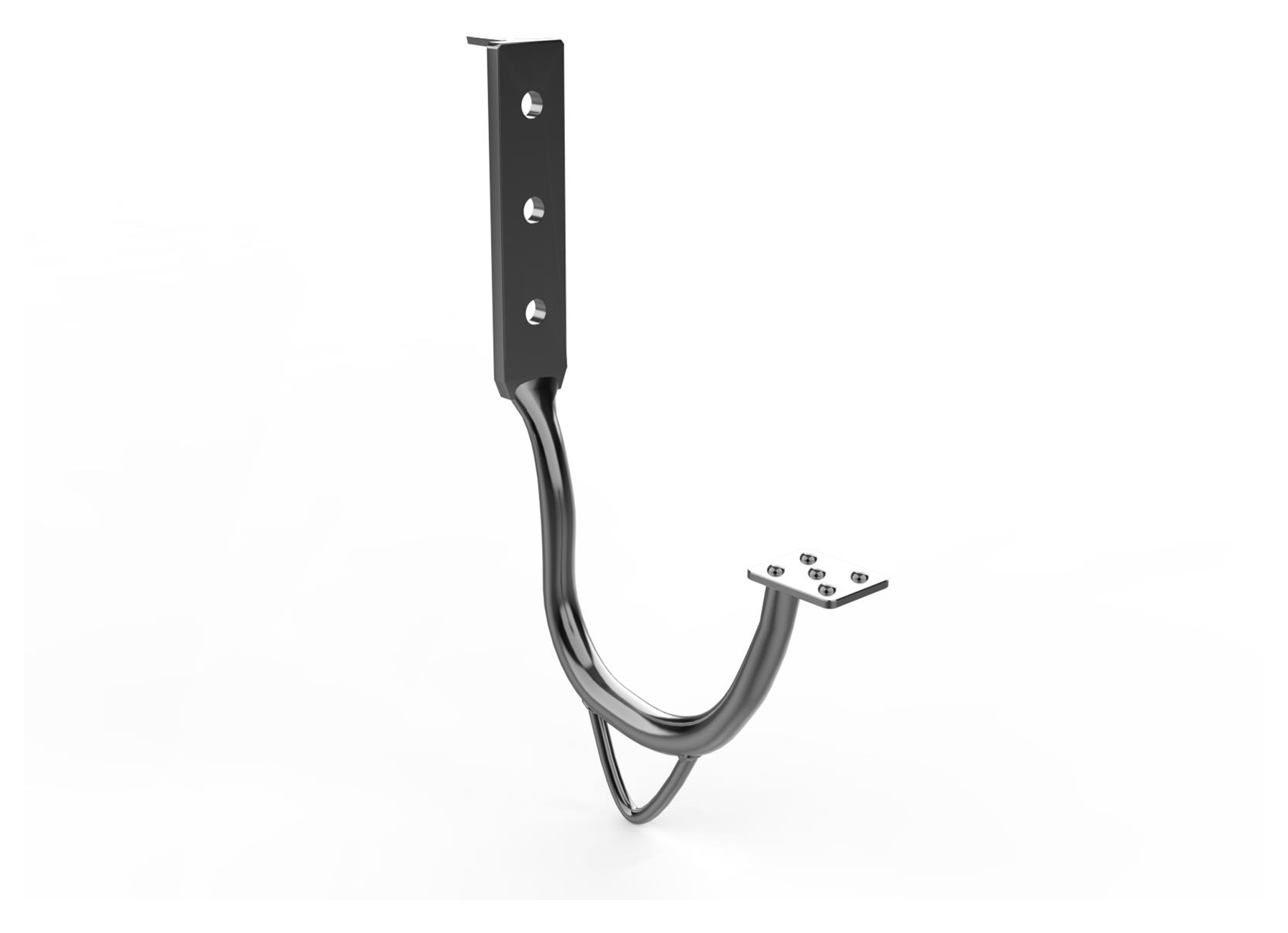 CROCHET DE SECURITE + APPUI INOX POUR ARDOISES AVEC OEILLET ET POINTE 2AP Ø20MM NOIR