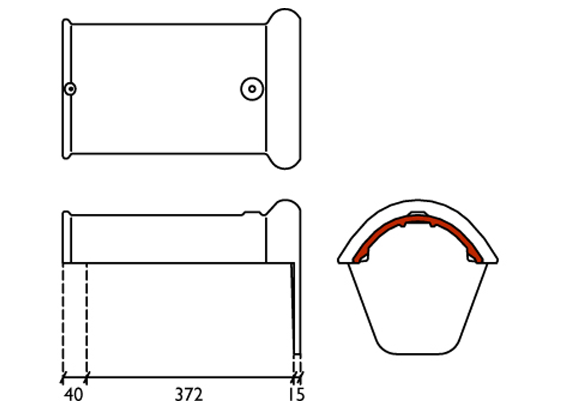 POSTEL 20 HALFRONDE EINDVORST DOUBLE BLACK