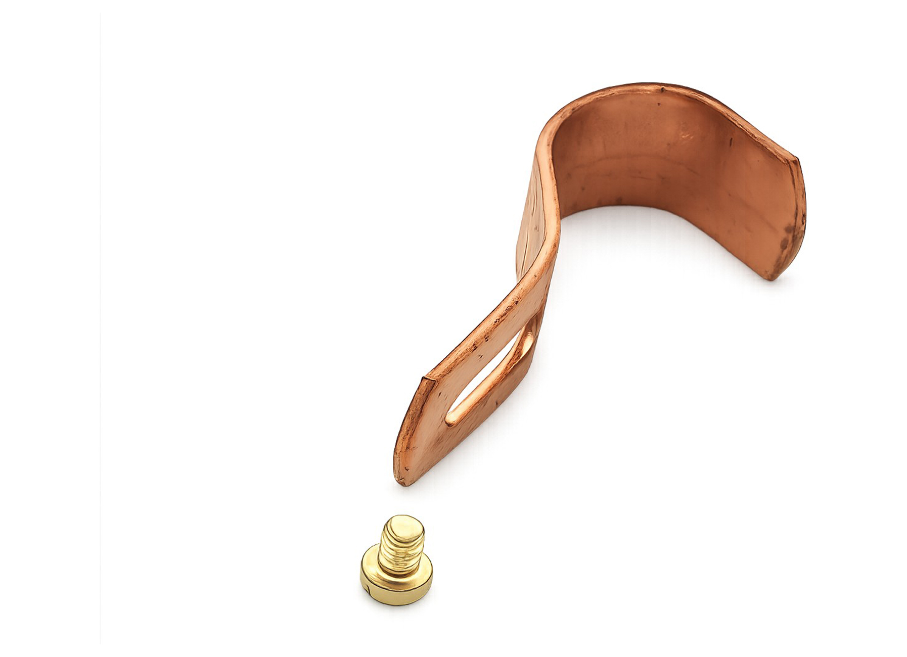 PATTE SIMPLE + VIS 20MM CUIVRE