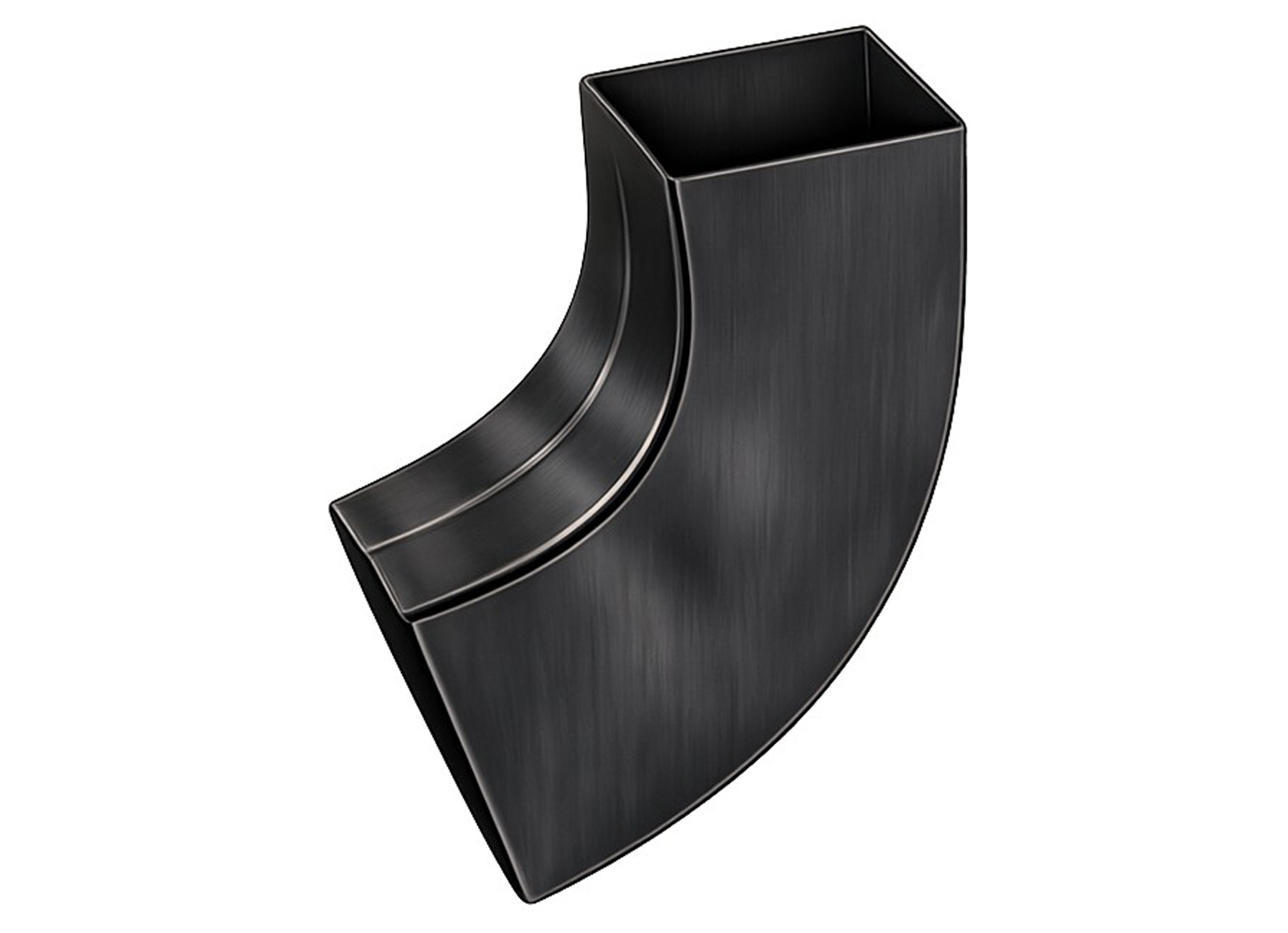 COUDE CARRE 72° 100X100MM ZN NOIR