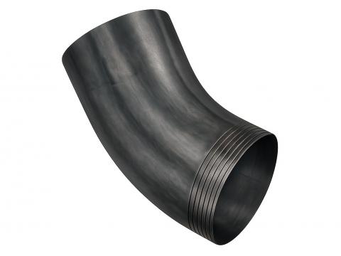 COUDE ROND 40° Ø80MM ZN NOIR