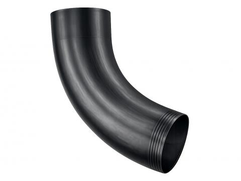 COUDE ROND 72° Ø80MM ZN NOIR