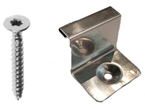VASTE KLANG INOX 18/10 MONO VERDIEPT GAT 25MM + SCHROEF INOX 5X40 - 100 STUKS