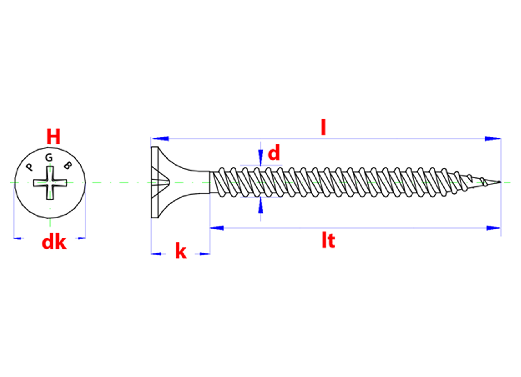 SNELBOUWSCHROEF “S” TROMPETKOP MET FIJNE DRAAD