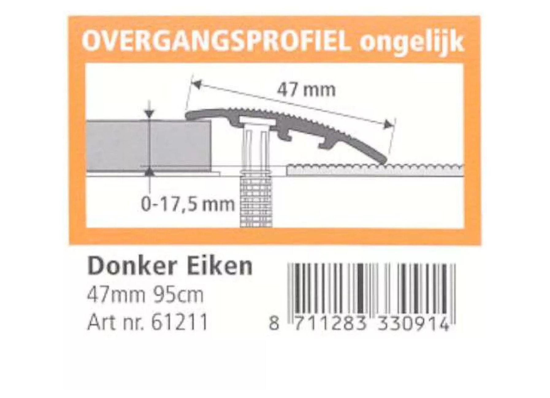 JEWE OVERGANGSPROFIEL ONGELIJK NIVEAU 47MM