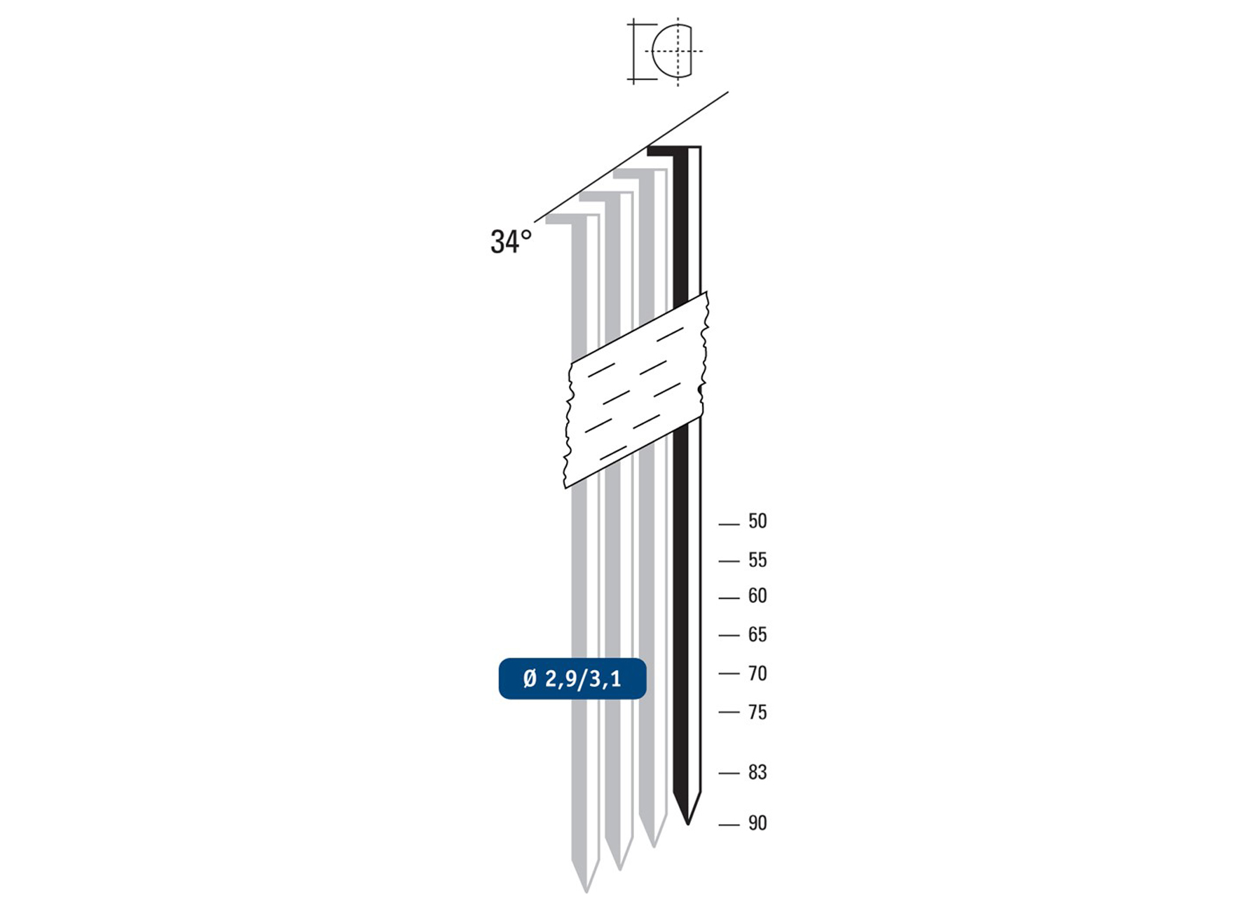 CARAT FN34 STRIPNAGELS STAAL