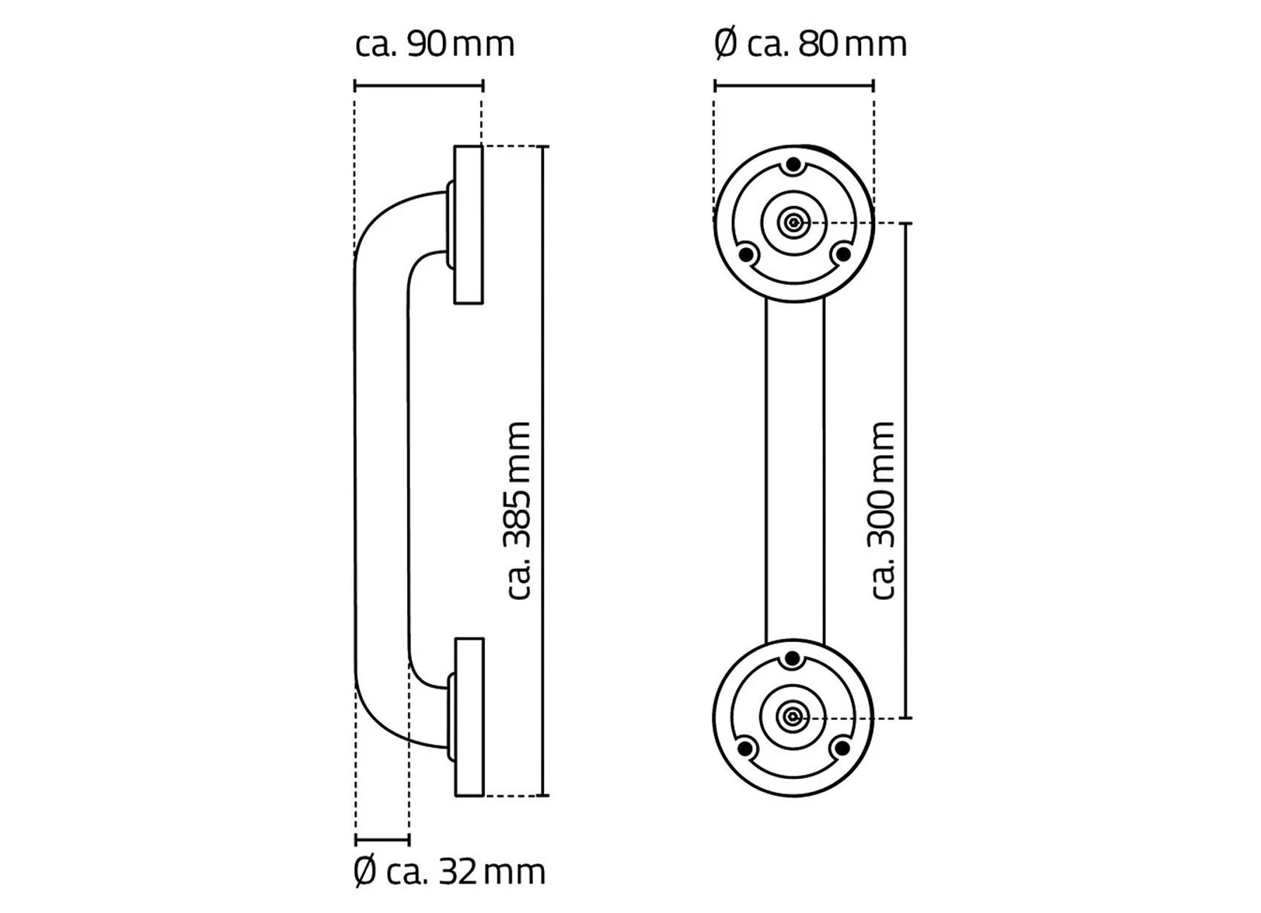 BADGREEP ALUMINIUM WIT