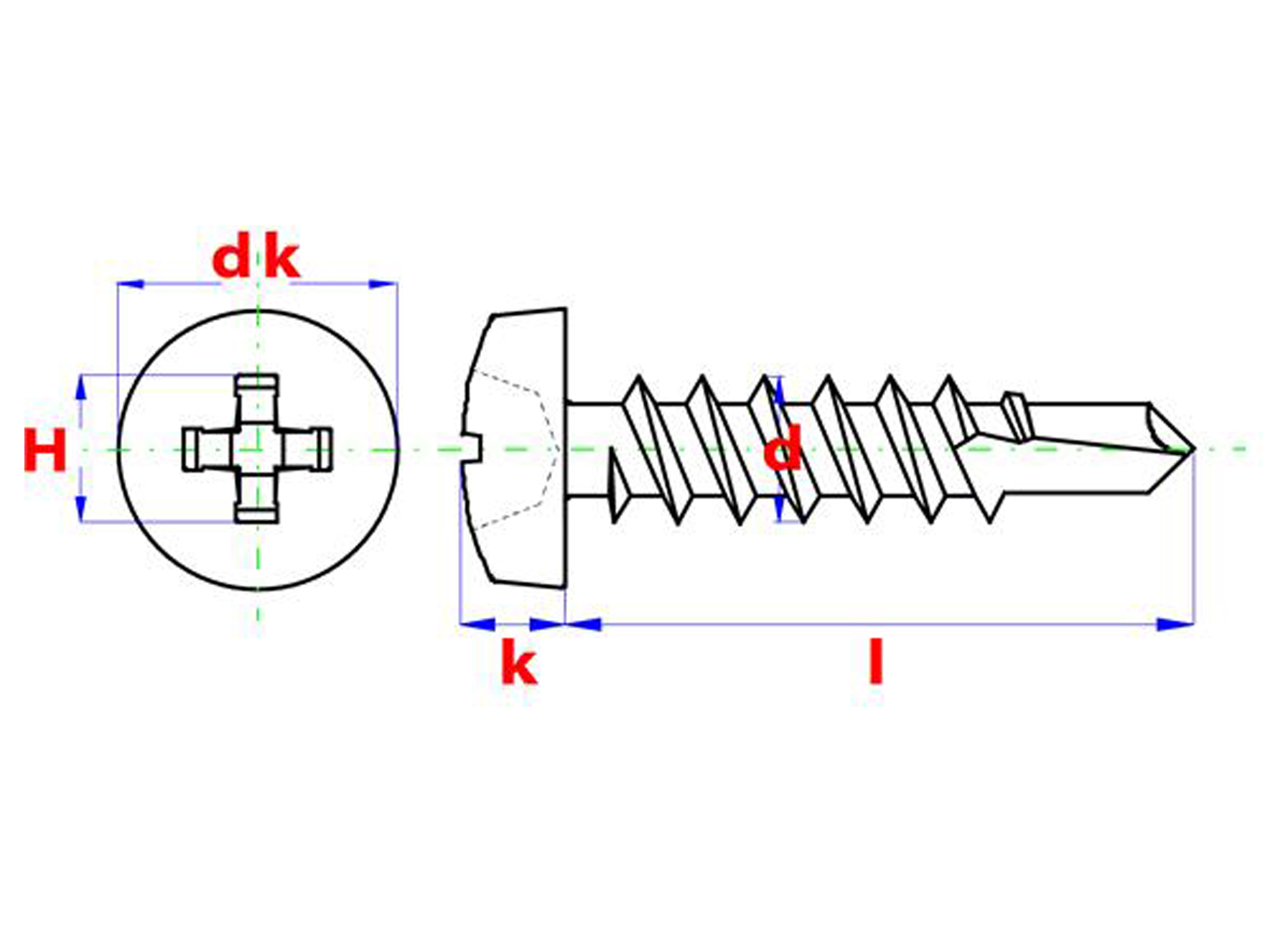 VIS AUTOFORANTE DIN7504M-H TETE RONDE PHILLIPS