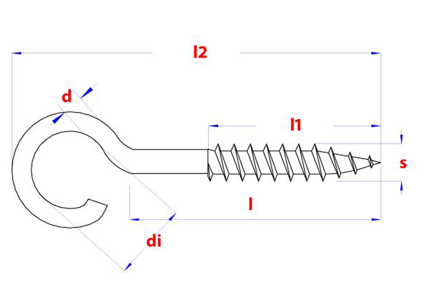 SCHROEFHAKEN INOX A2