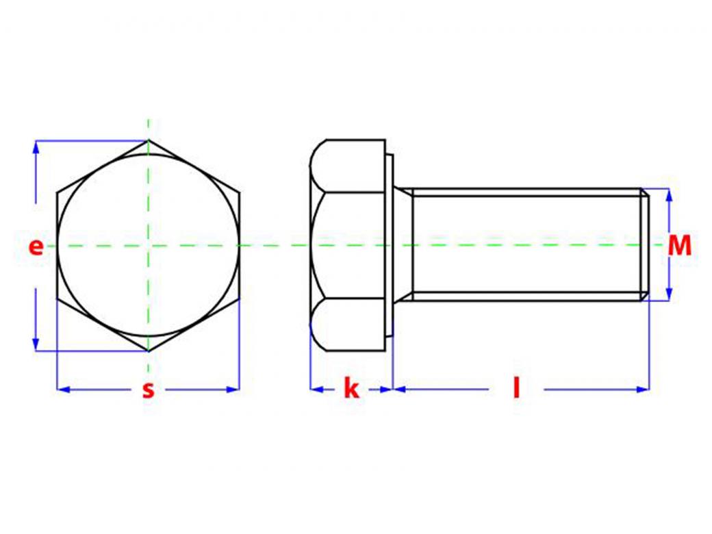 VIS TETE HEXAGONALE ENTIÈREMENT FILETÉE ZINGUE