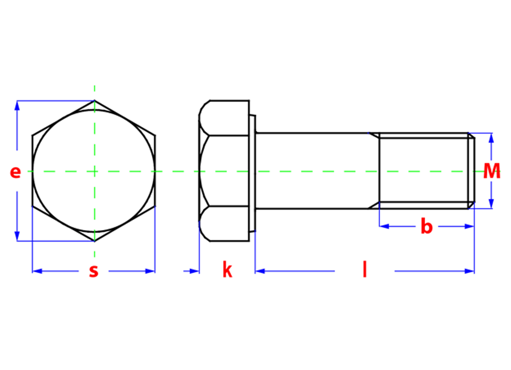 VIS HEXAGON PARTIELLEMENT FILETE ZINGUE