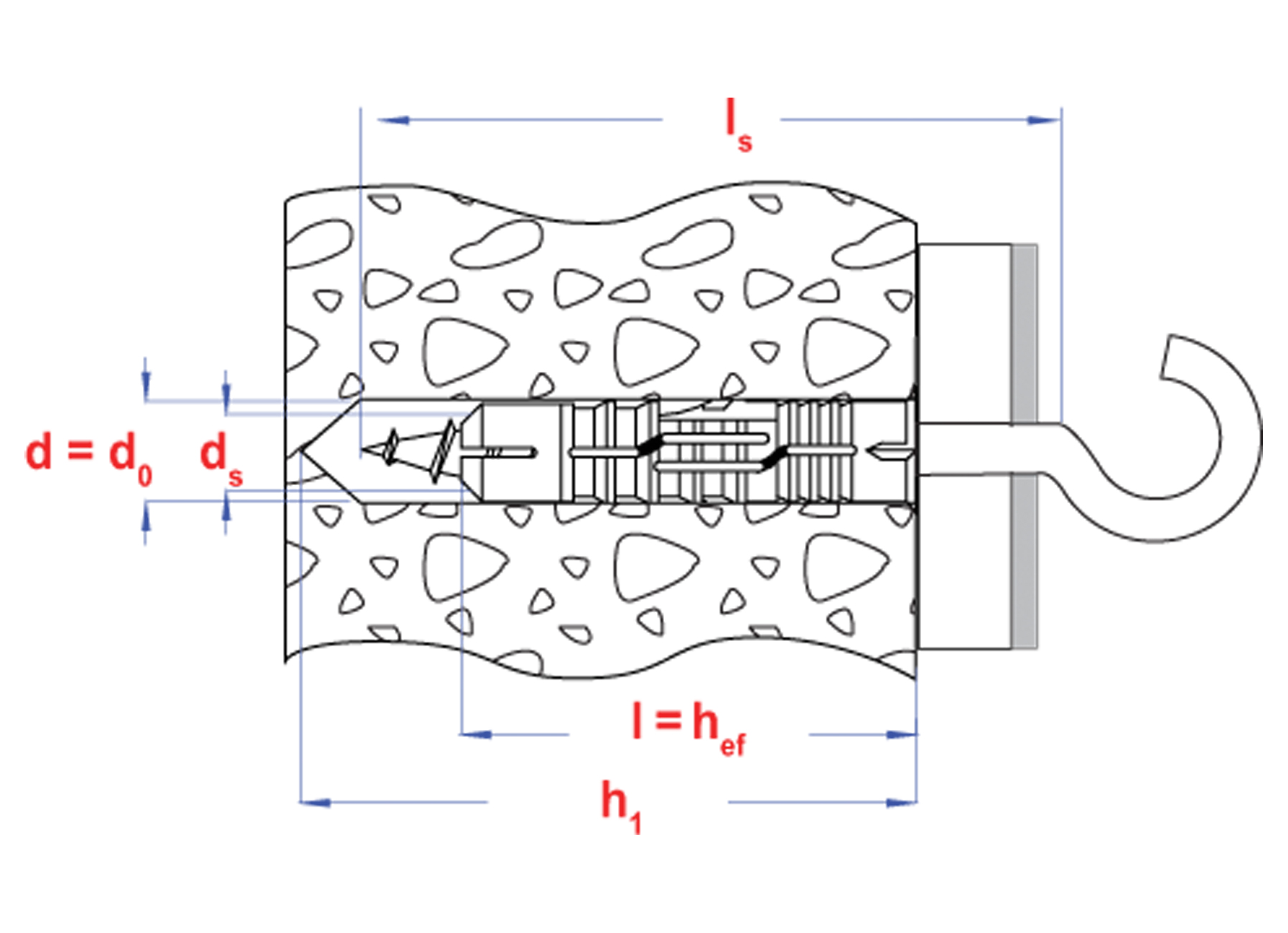 MULTIFUNCTIONELE PLUG MET SCHROEFHAAK VERZINKT