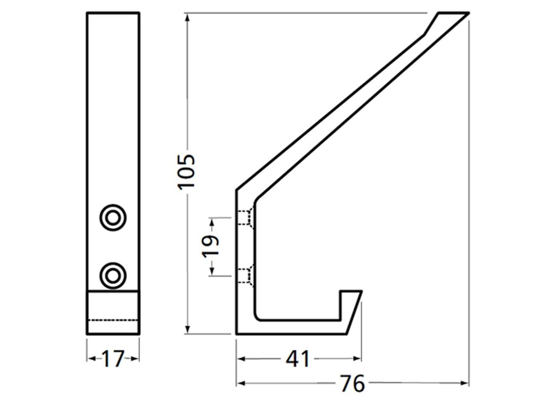HOED & JASHAAK DUBBEL ALUMINIUM POEDERGELAKT 105MM