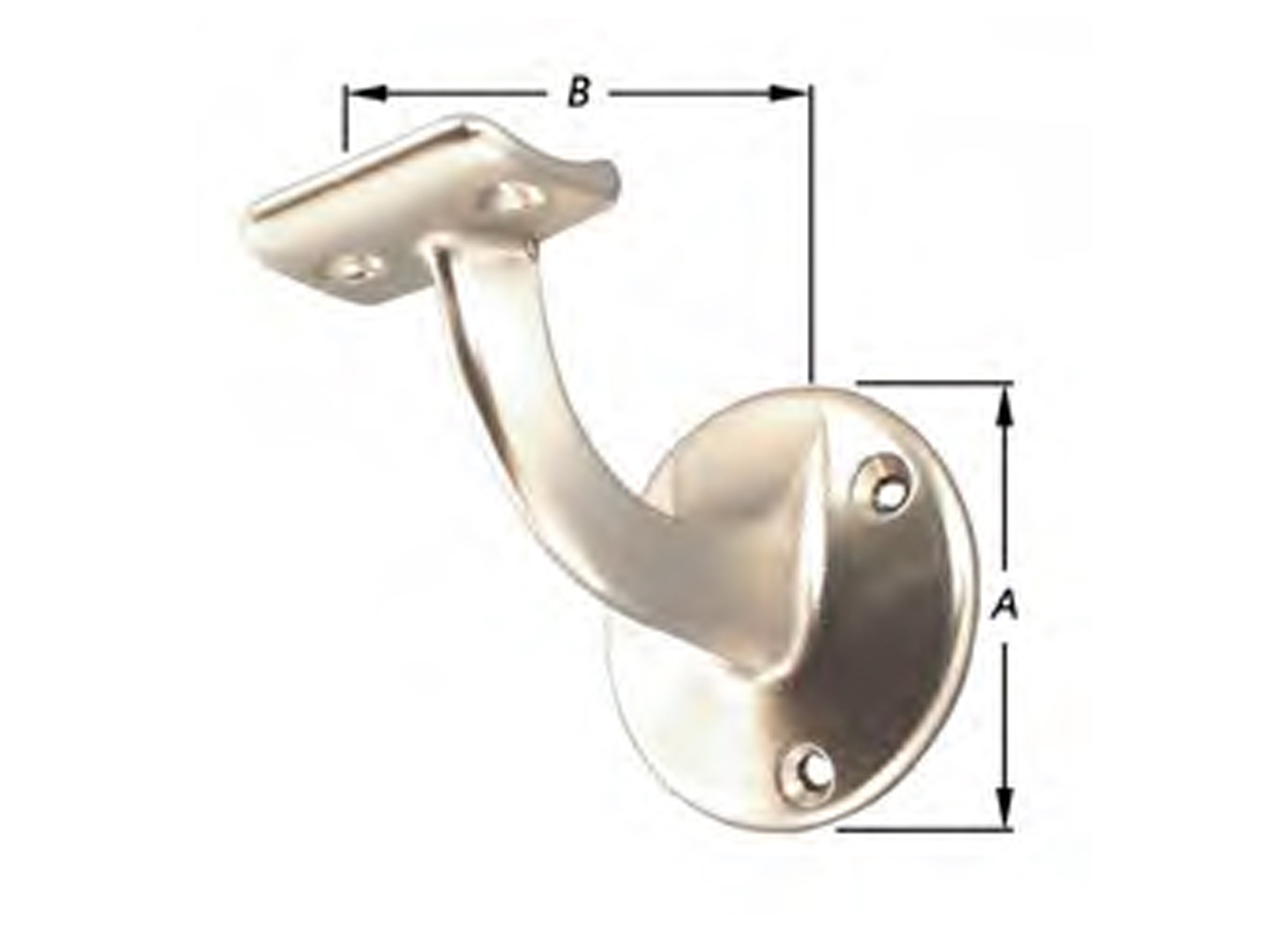 SUPPORT-APPUI DE RAMPE COURBE ALUMINIUM