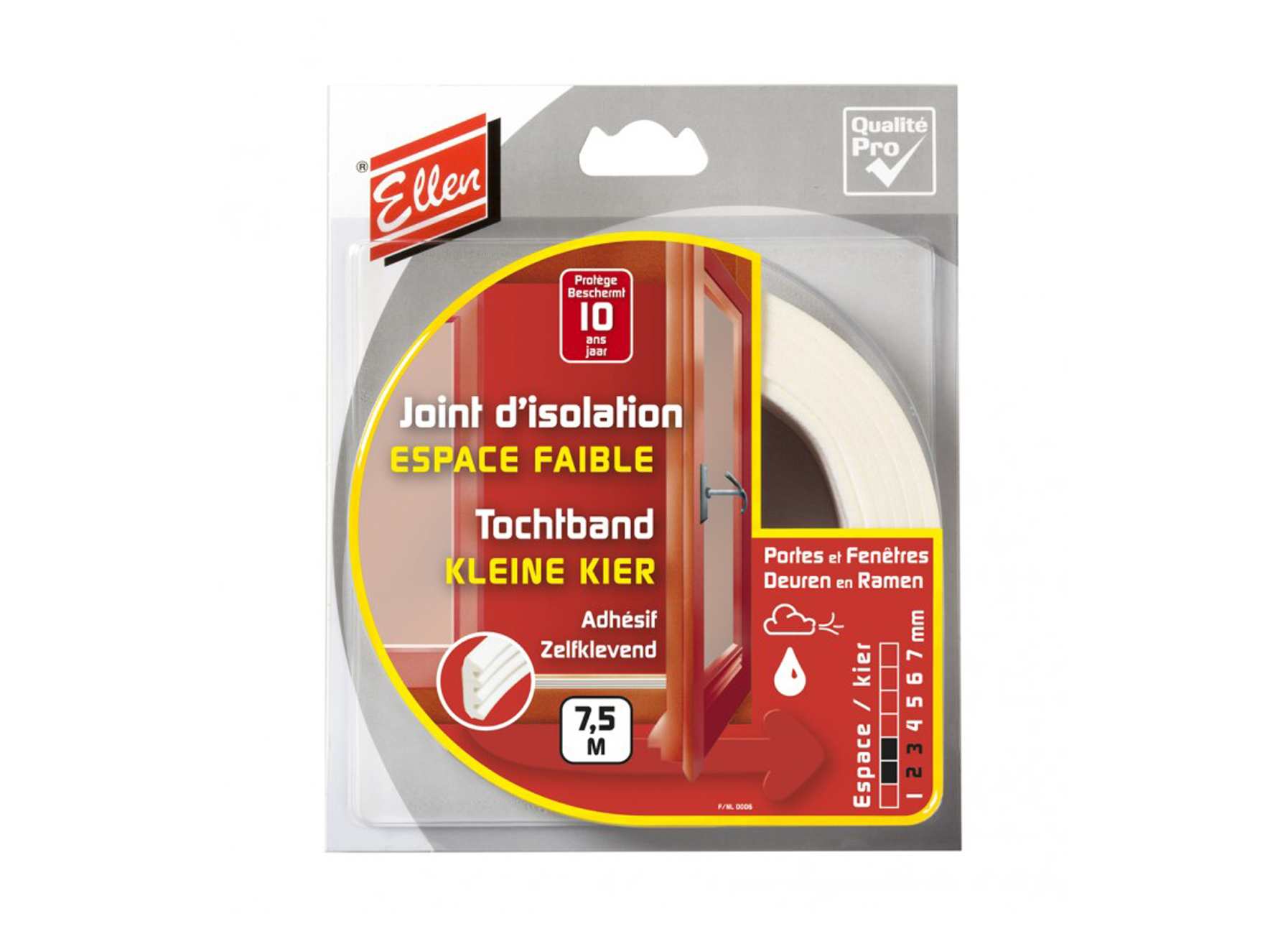 JOINT D''ISOLATION PROFIL K 9X3MM L=7.5M