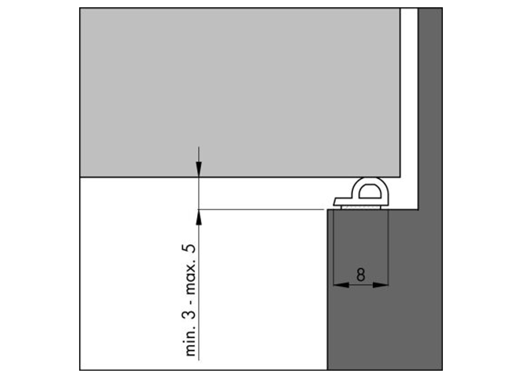 TOCHTBAND P-PROFIEL 8X5MM L=7.5M