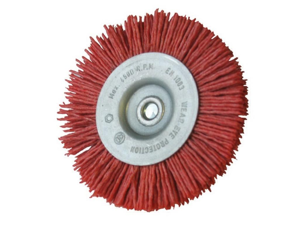 RONDE NYLON SCHUURBORSTEL GROF-ROOD