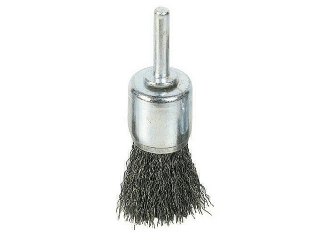 BROSSE PINCEAU ACIER ONDULE TIGE 6MM