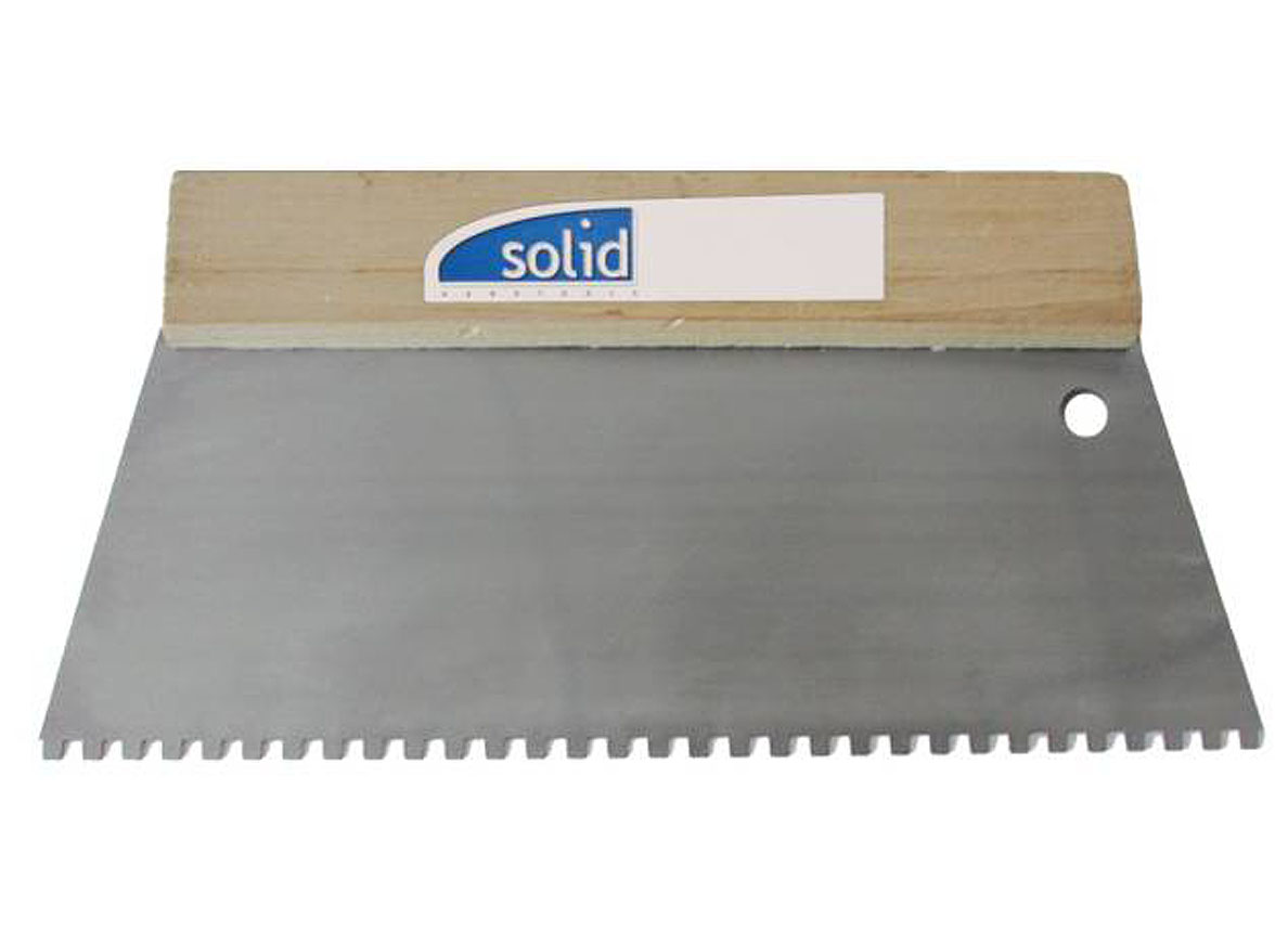 Couteau à colle manche bois - denture carrée