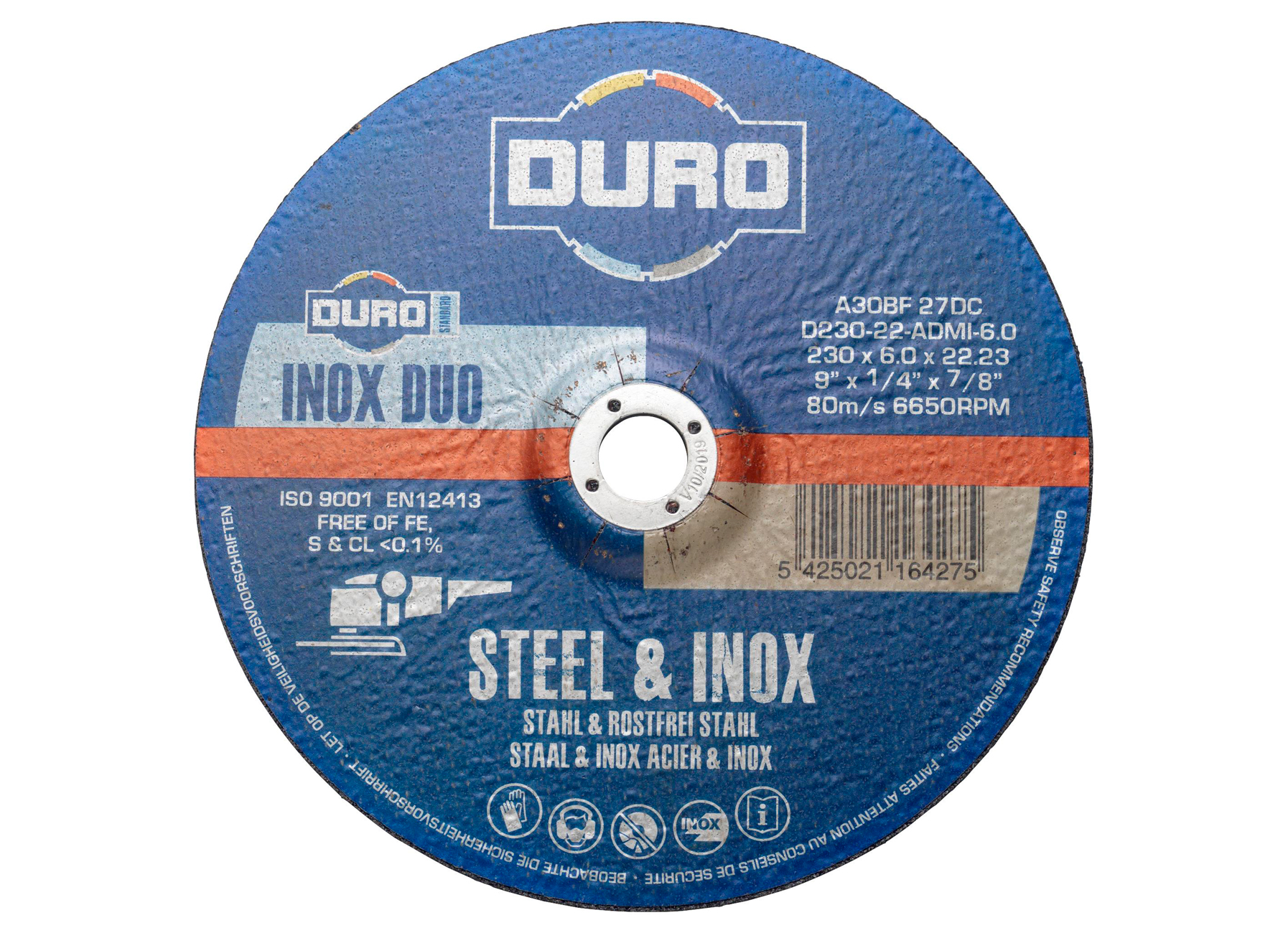 DURO DISQUES A TRONCONNER FORME DEPORTEE ACIER & INOX