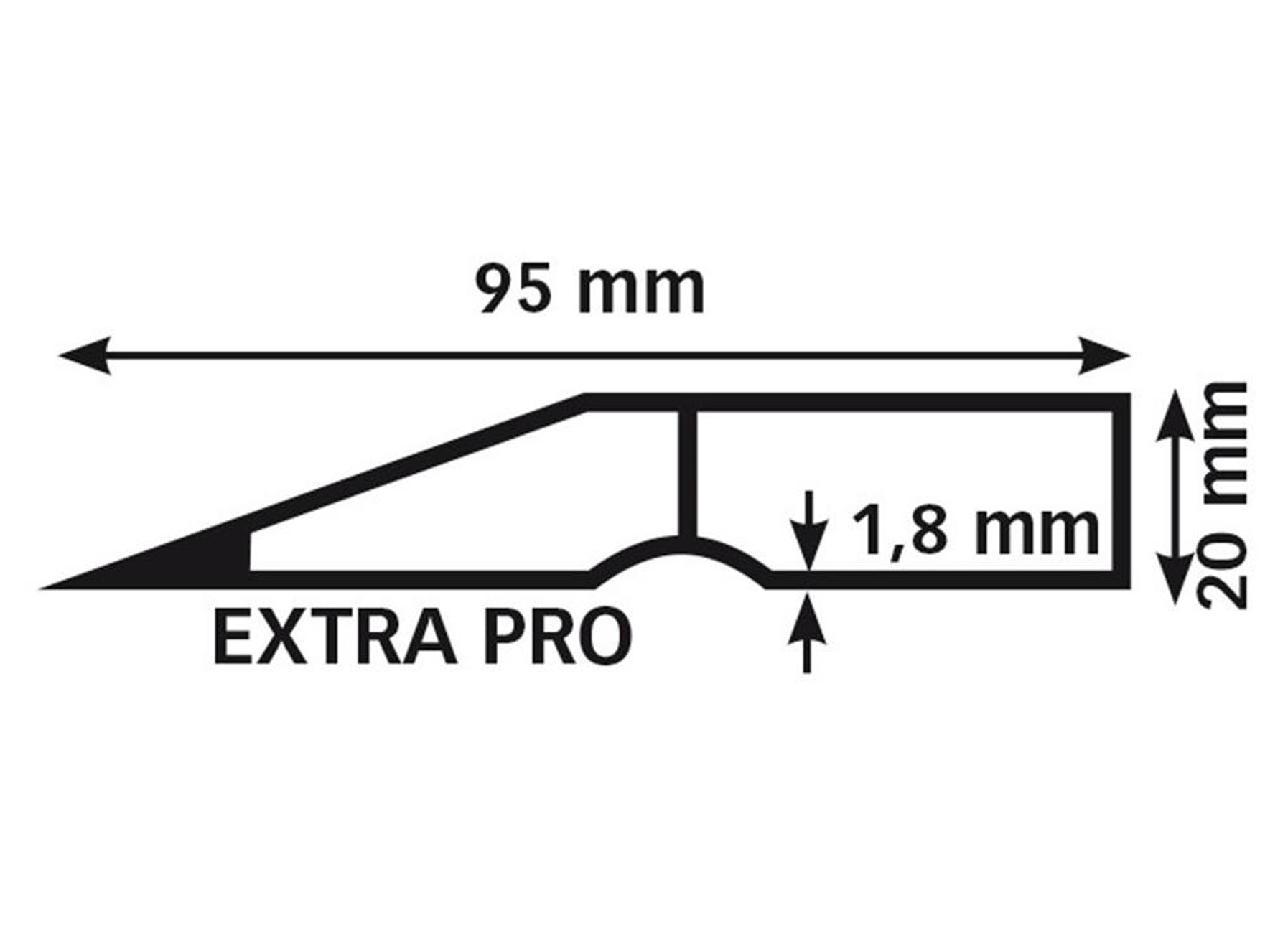 ALU RIJ TRAPEZIUM PROFIEL GEANODISEERD EXTRA PRO