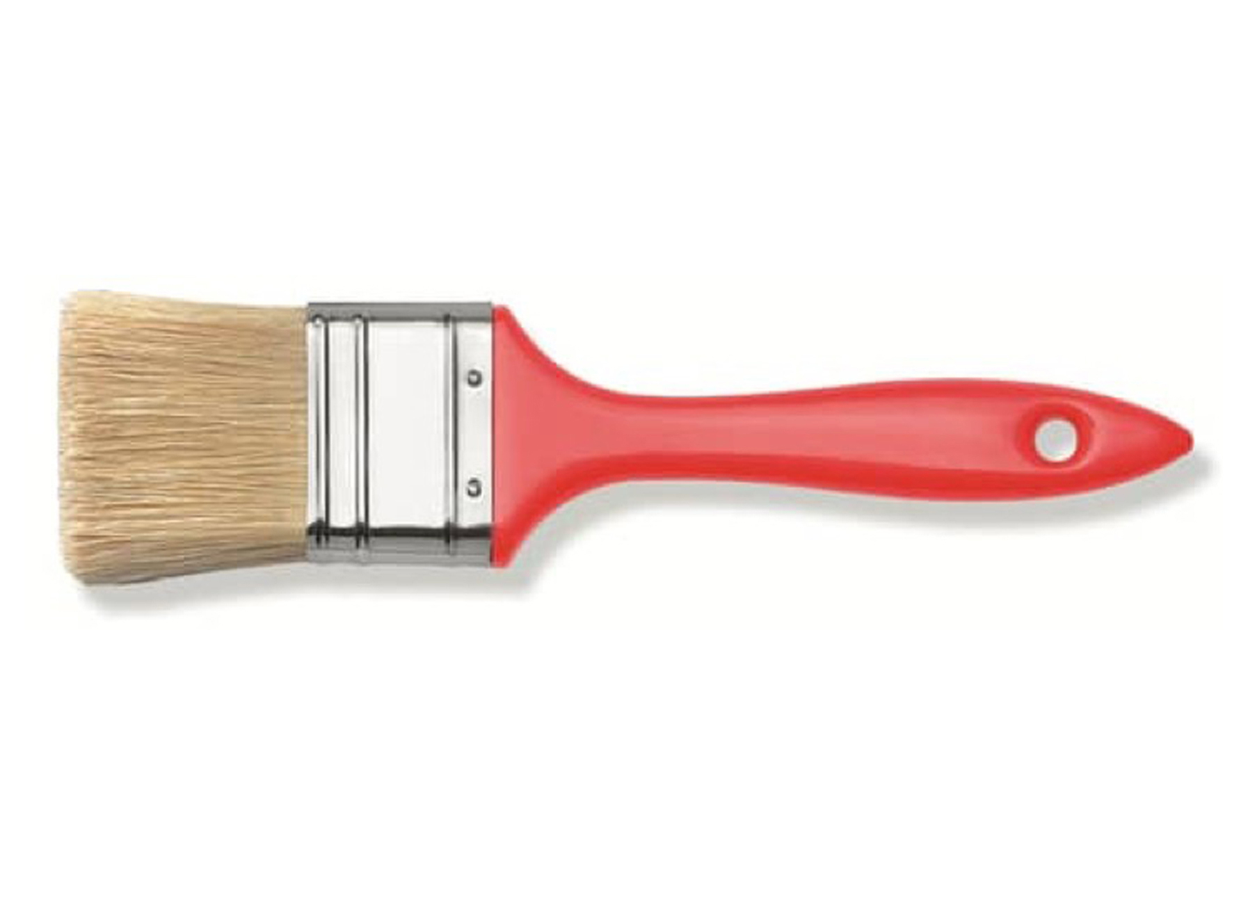 PINCEAU PLAT MIX POILS NATURELS BEIGE PLASTIQUE ROUGE
