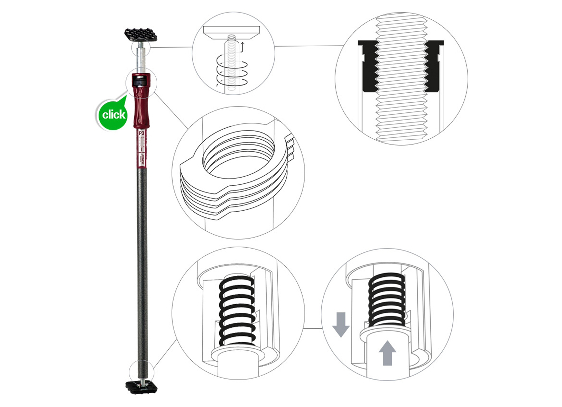 PIHER MULTIPROP TELESCOPISCHE STEUN