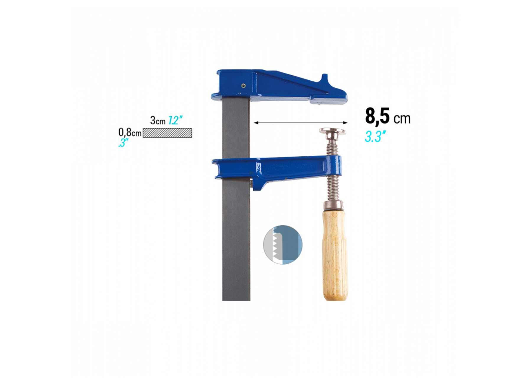 PIHER GIETIJZEREN KLEMMEN EM SPANDIEPTE 8,5CM