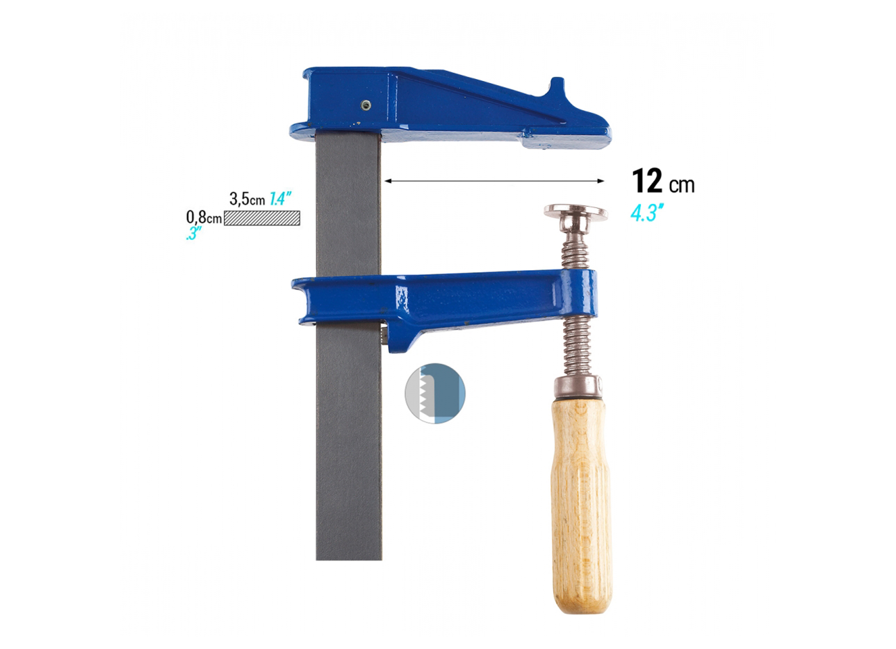 PIHER GIETIJZEREN KLEMMEN FM SPANDIEPTE 12CM