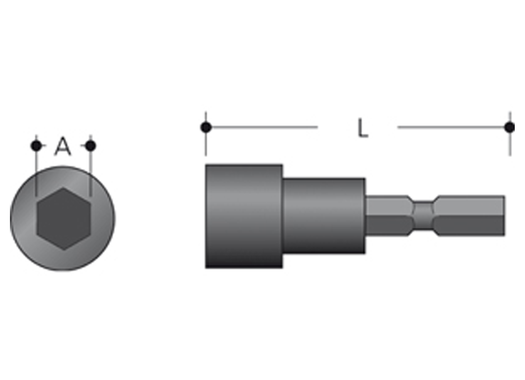 MAKITA DOUILLE MAGNETIQUE A QUEUE SIX PANS