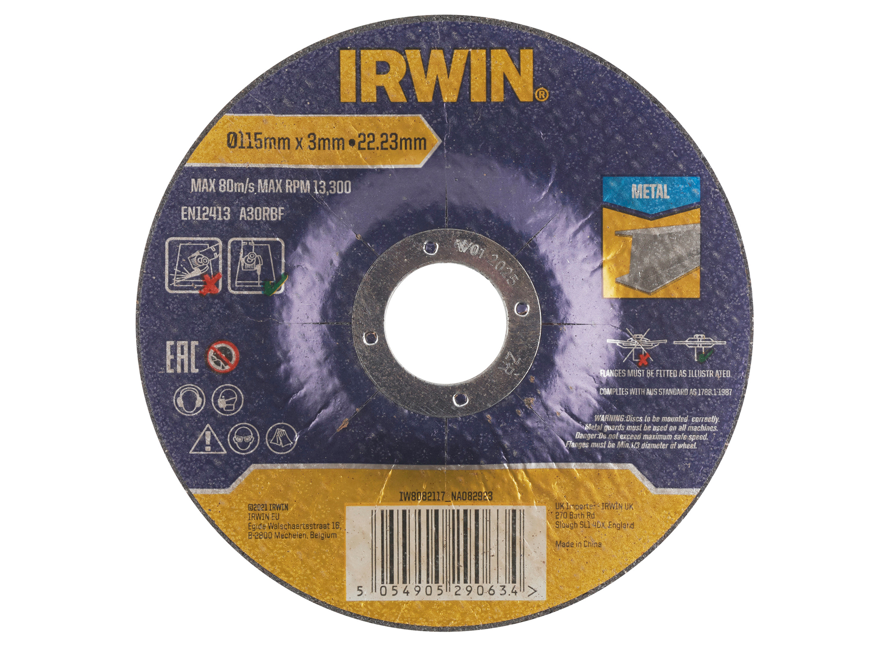 IRWIN DISQUE A TRONCONNER METAL, PLAT