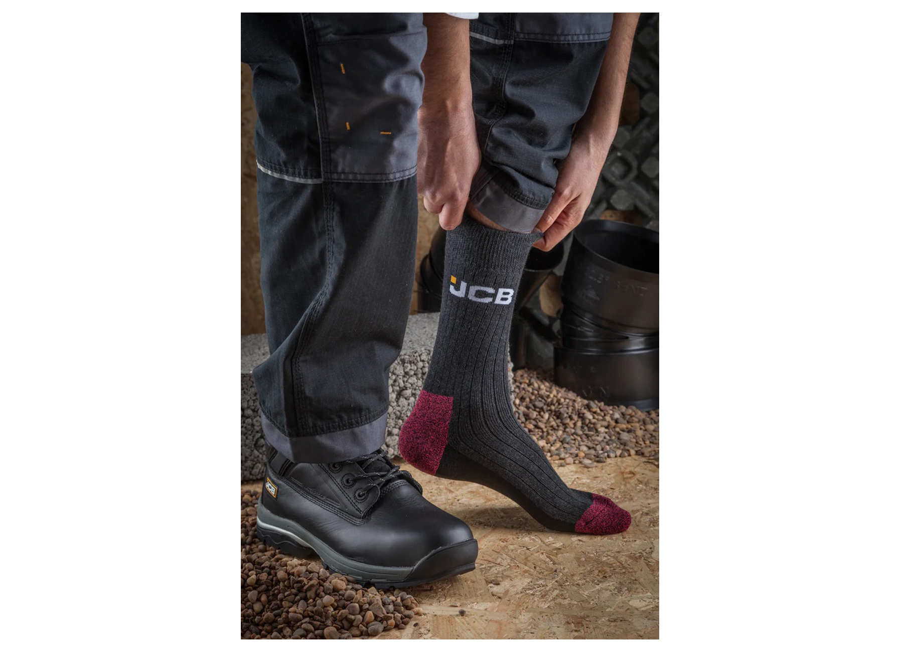 JCB CHAUSSETTES DE BOTTES 3 PAIR - MULTI-COULEUR