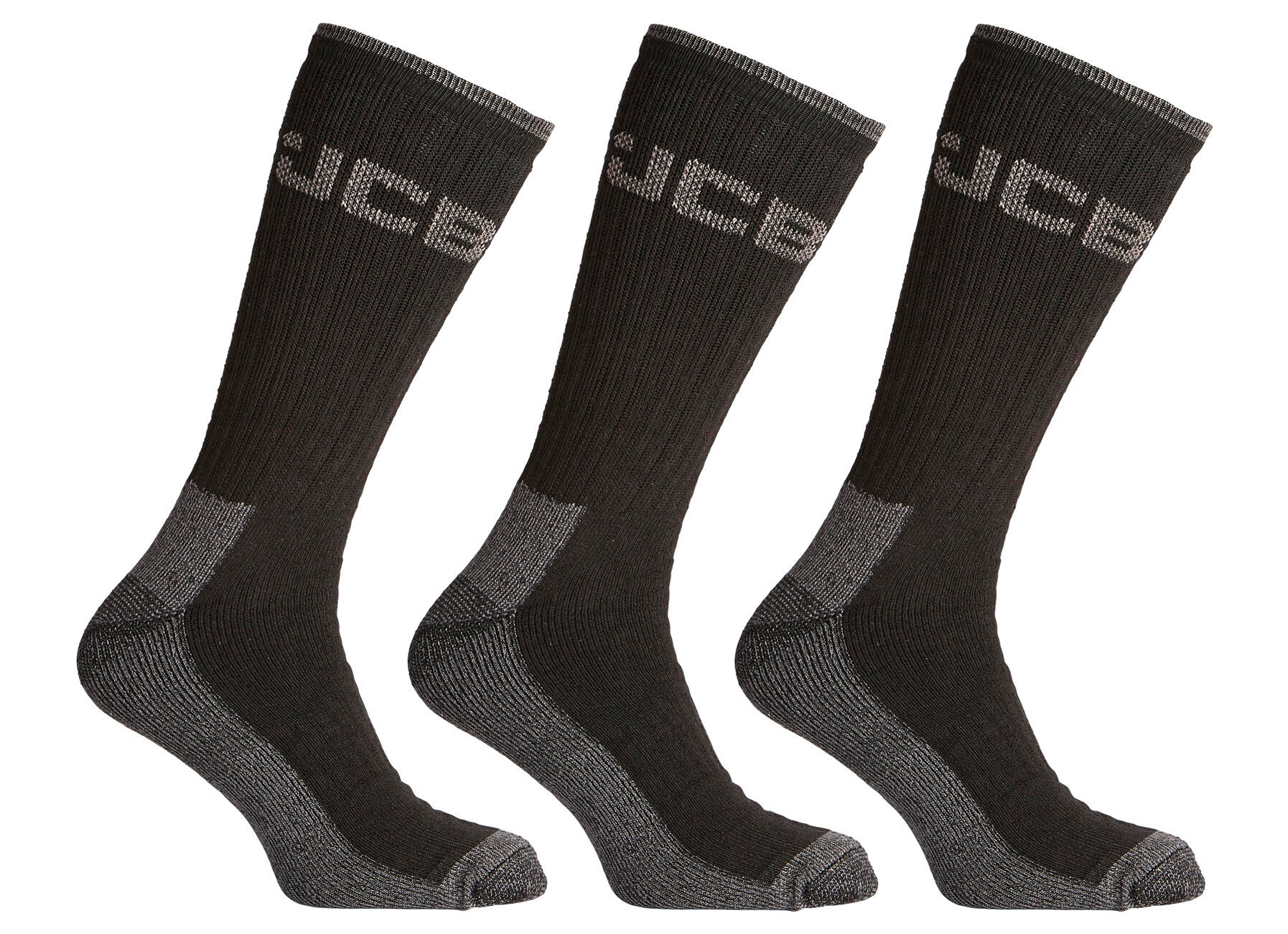 JCB CHAUSSETTES DE TRAVAIL HEAVY DUTY 3-PACK NOIR